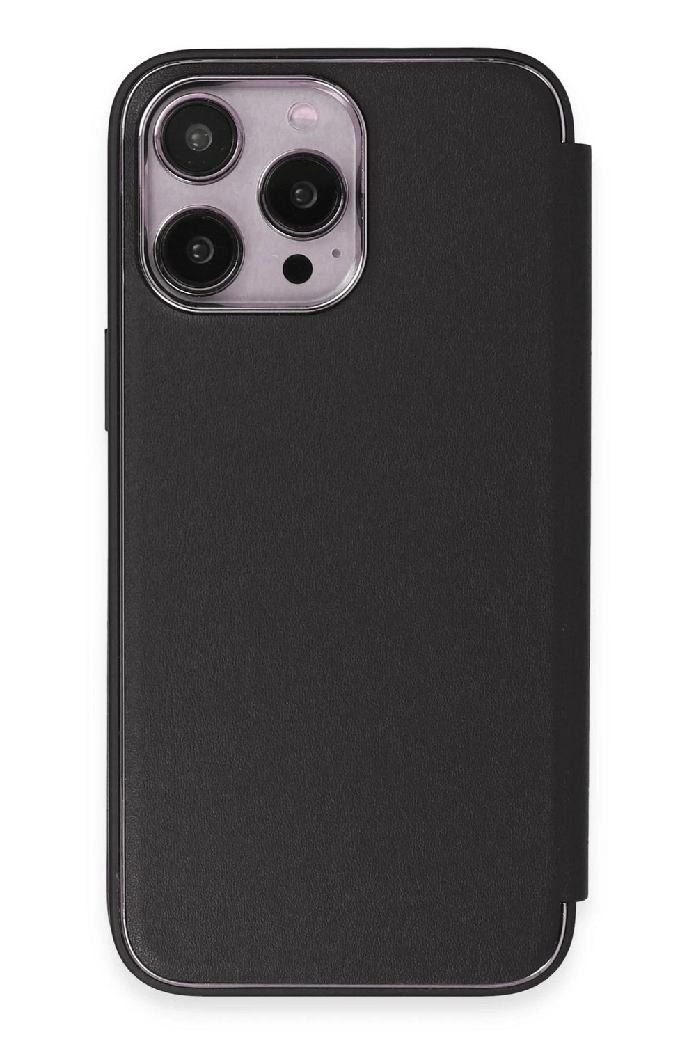 Mey İthalat®  iPhone 14 Pro Max Kılıf Dolpin Kapaklı - Siyah