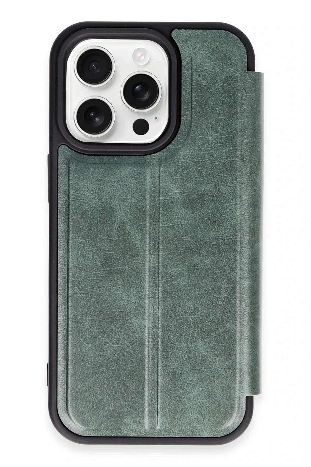 Mey İthalat®  iPhone 14 Pro Max Kılıf Flip Cover - Koyu Yeşil