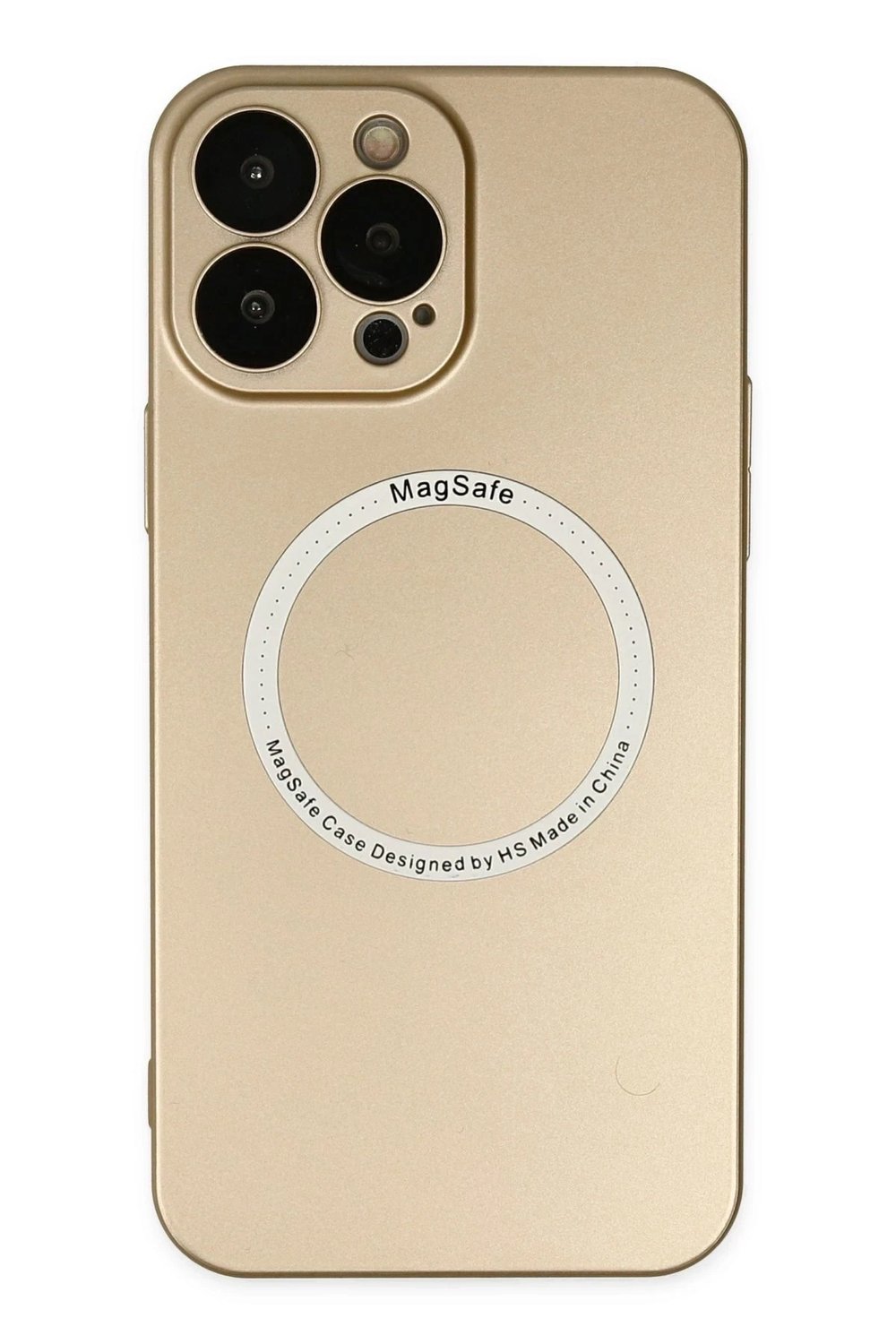 Mey İthalat®  iPhone 14 Pro Max Kılıf Jack Magneticsafe Lens Silikon - Gold