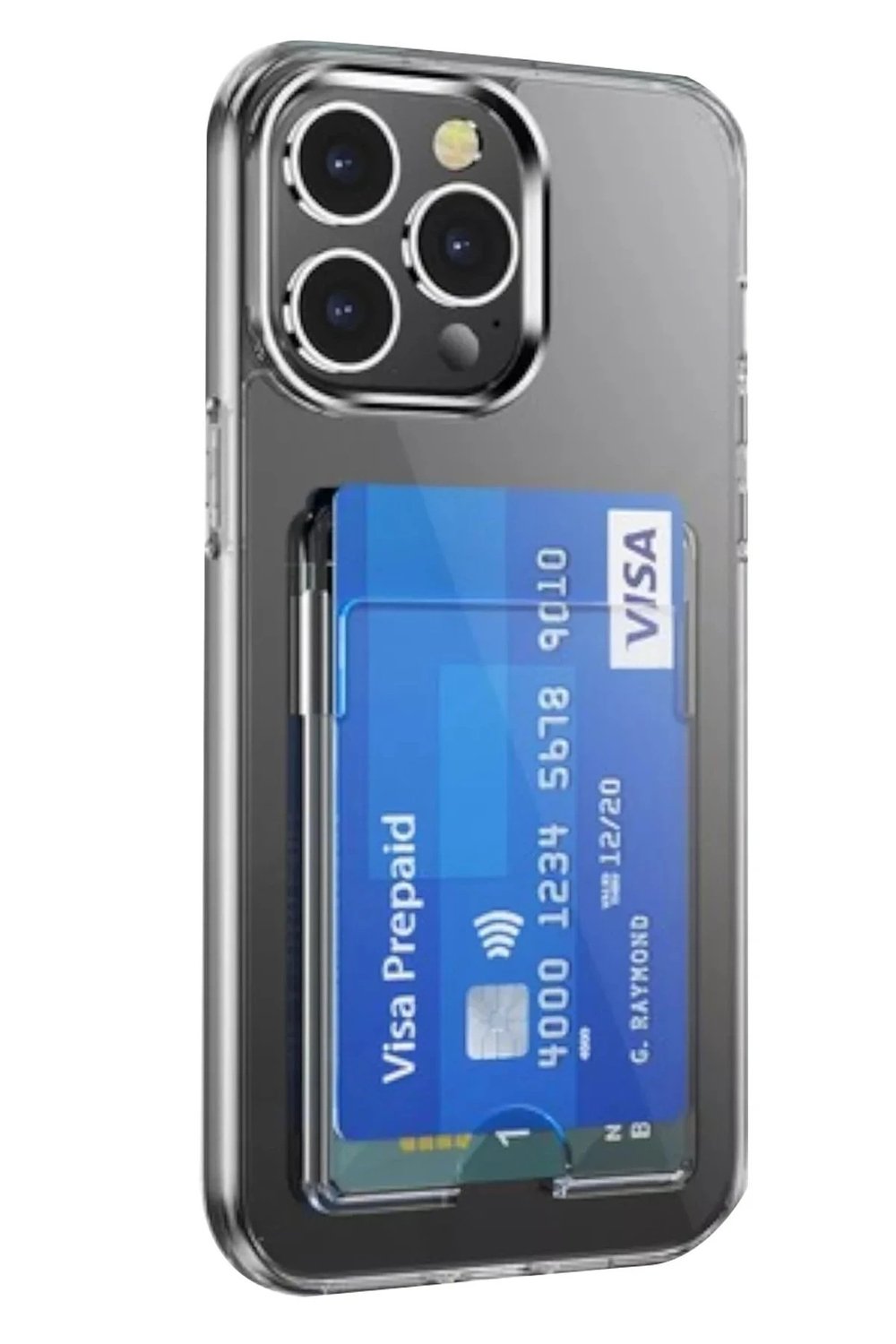Mey İthalat®  iPhone 14 Pro Max Kılıf Kart Şeffaf Silikon - Şeffaf