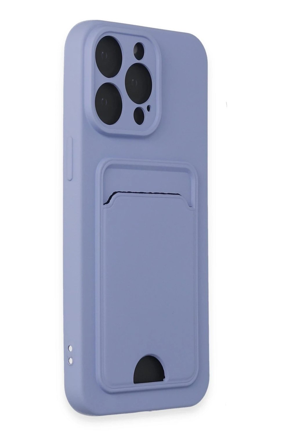 Mey İthalat®  iPhone 14 Pro Max Kılıf Kelvin Kartvizitli Silikon - Lila