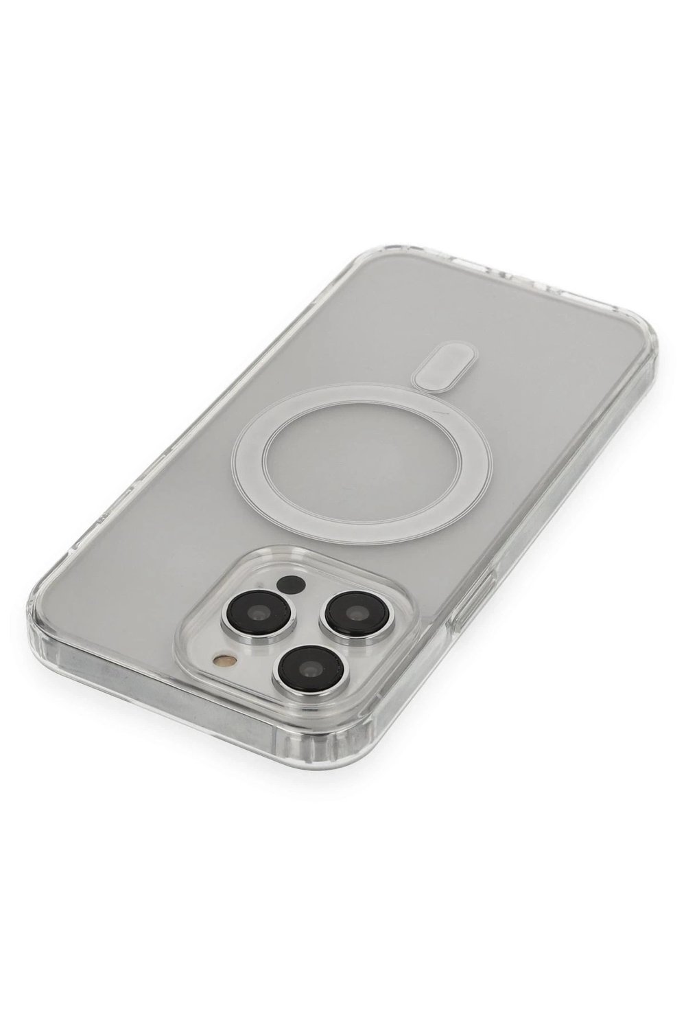 Mey İthalat®  iPhone 14 Pro Max Kılıf Matte Şeffaf Magneticsafe - Şeffaf