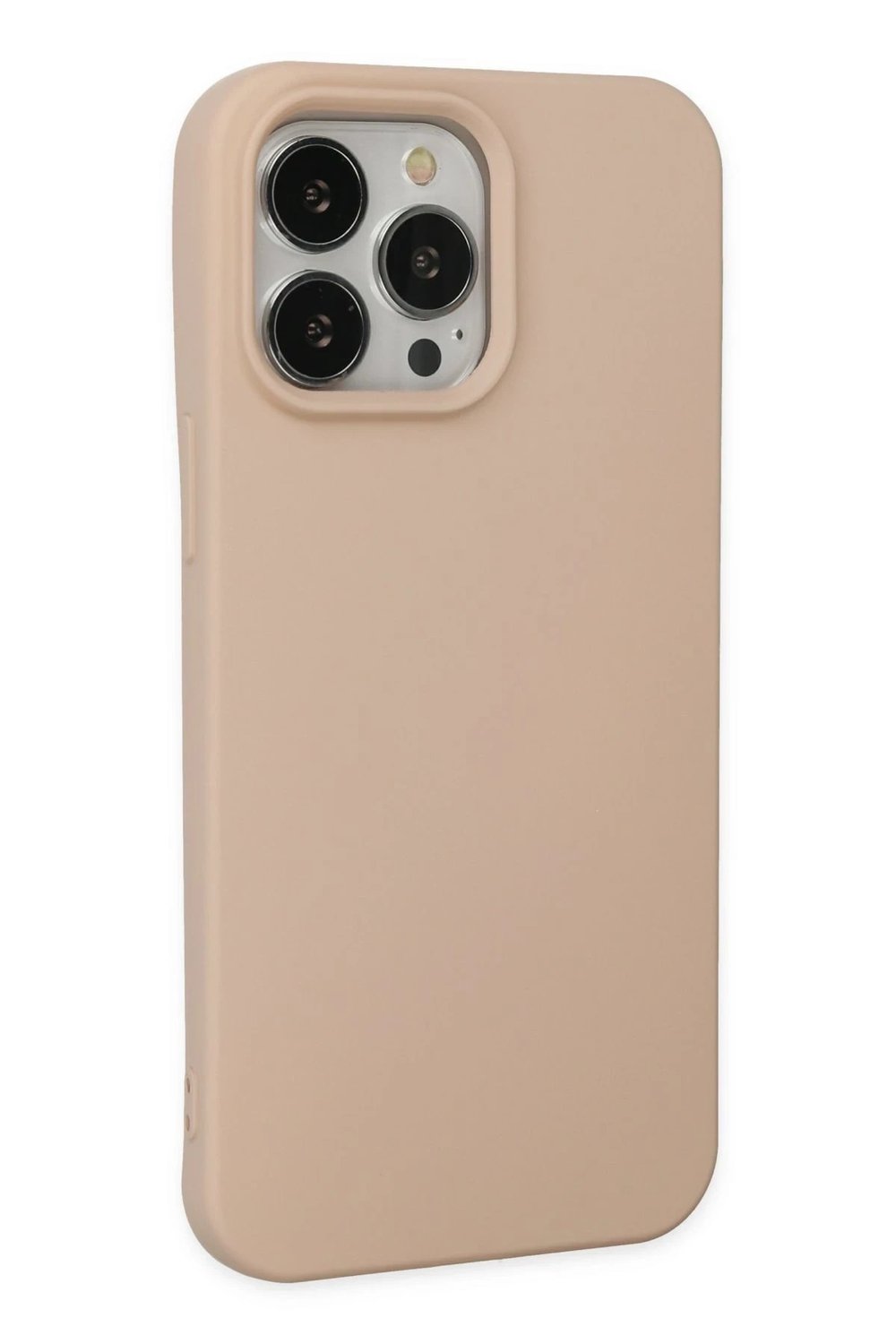 Mey İthalat®  iPhone 14 Pro Max Kılıf Nano içi Kadife Silikon - Pudra
