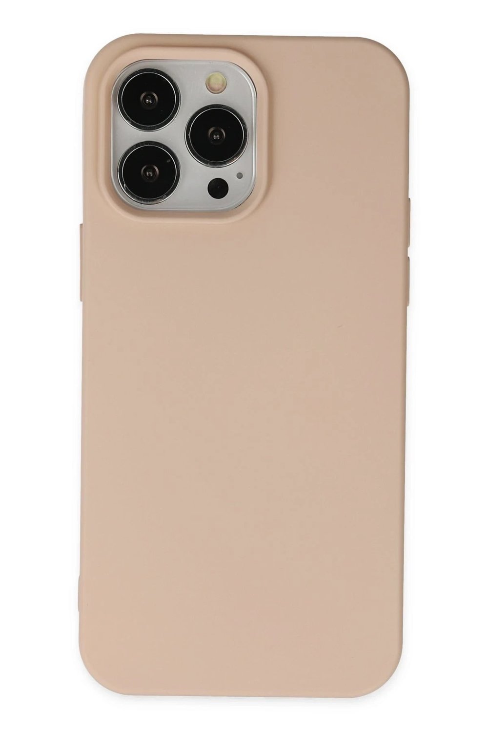 Mey İthalat®  iPhone 14 Pro Max Kılıf Nano içi Kadife Silikon - Pudra