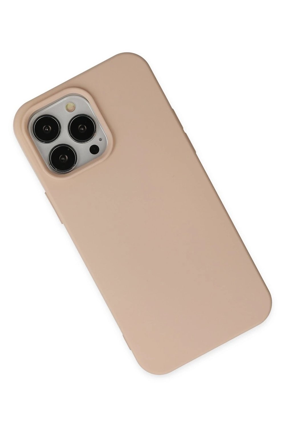 Mey İthalat®  iPhone 14 Pro Max Kılıf Nano içi Kadife Silikon - Pudra