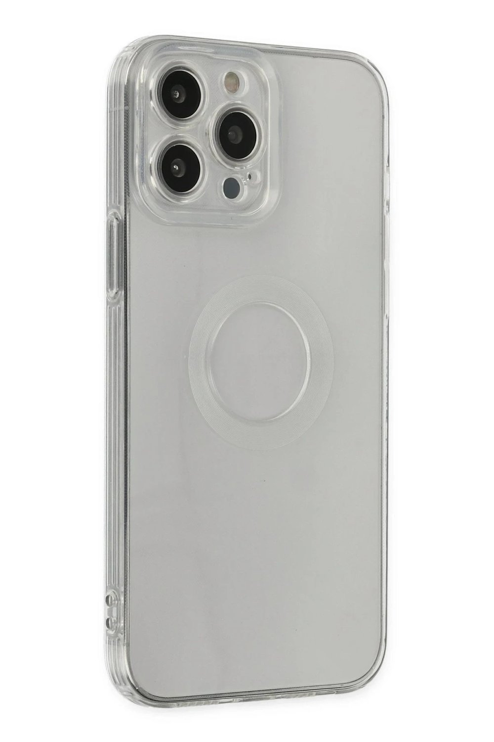 Mey İthalat®  iPhone 14 Pro Max Kılıf Santa Lens Silikon - Şeffaf