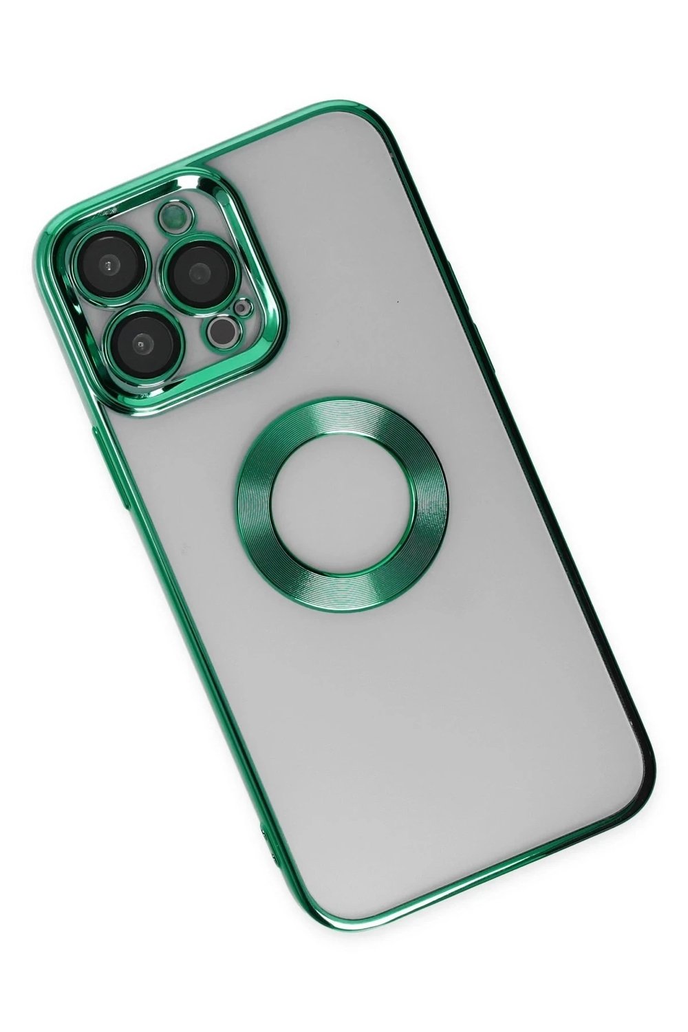 Mey İthalat®  iPhone 14 Pro Max Kılıf Slot Silikon - Köknar Yeşili