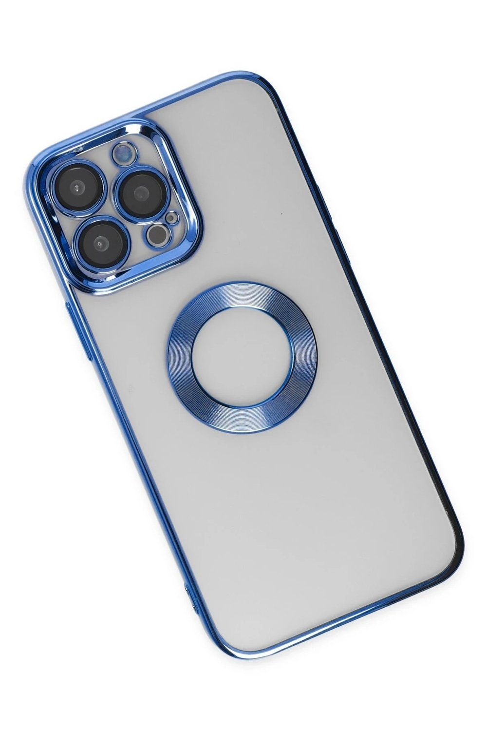 Mey İthalat®  iPhone 14 Pro Max Kılıf Slot Silikon - Mavi