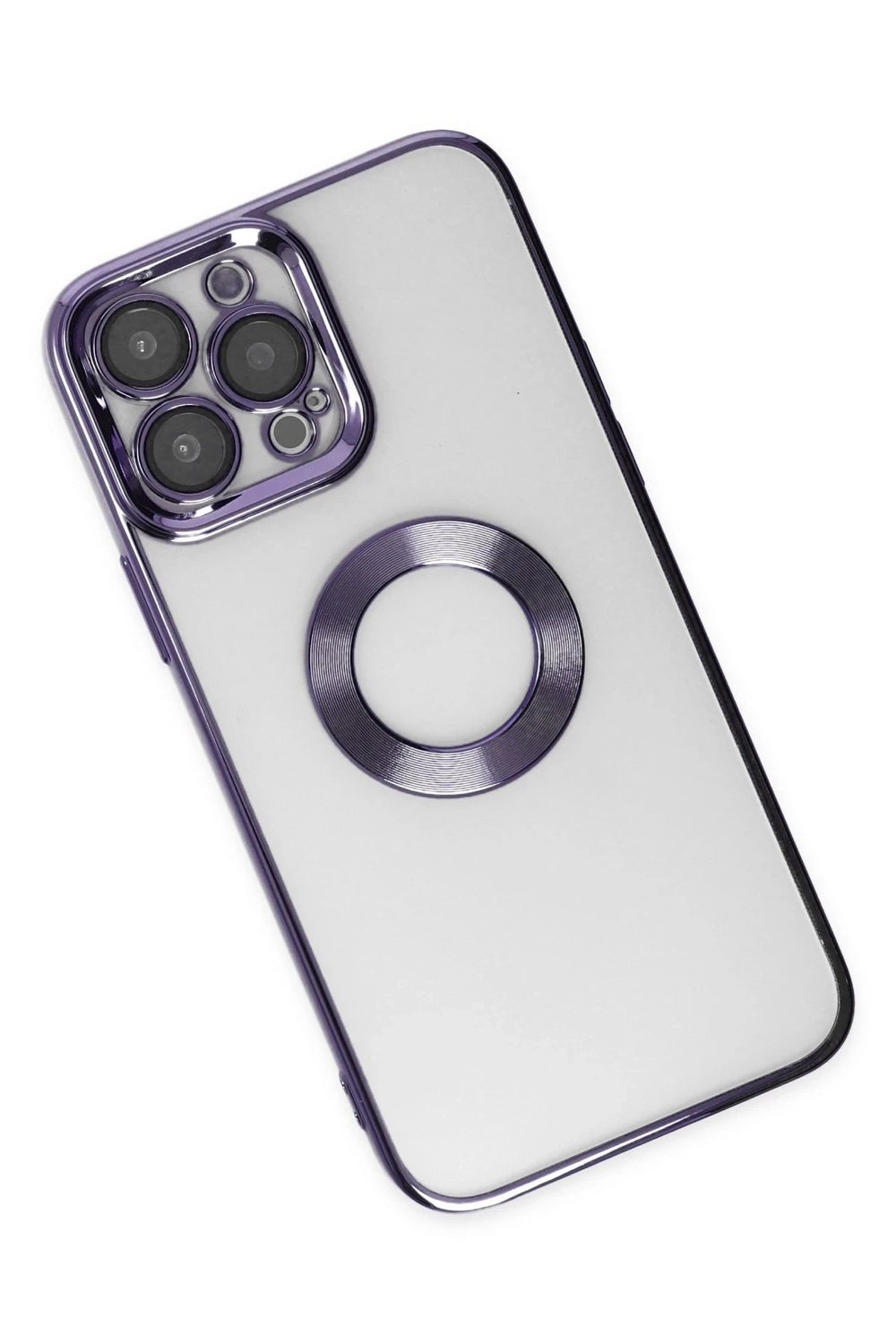 Mey İthalat®  iPhone 14 Pro Max Kılıf Slot Silikon - Mor