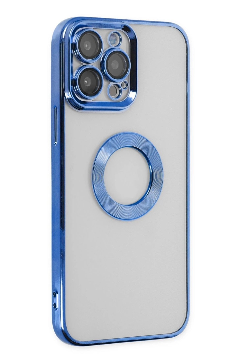 Mey İthalat®  iPhone 14 Pro Max Kılıf Slot Silikon - Mavi