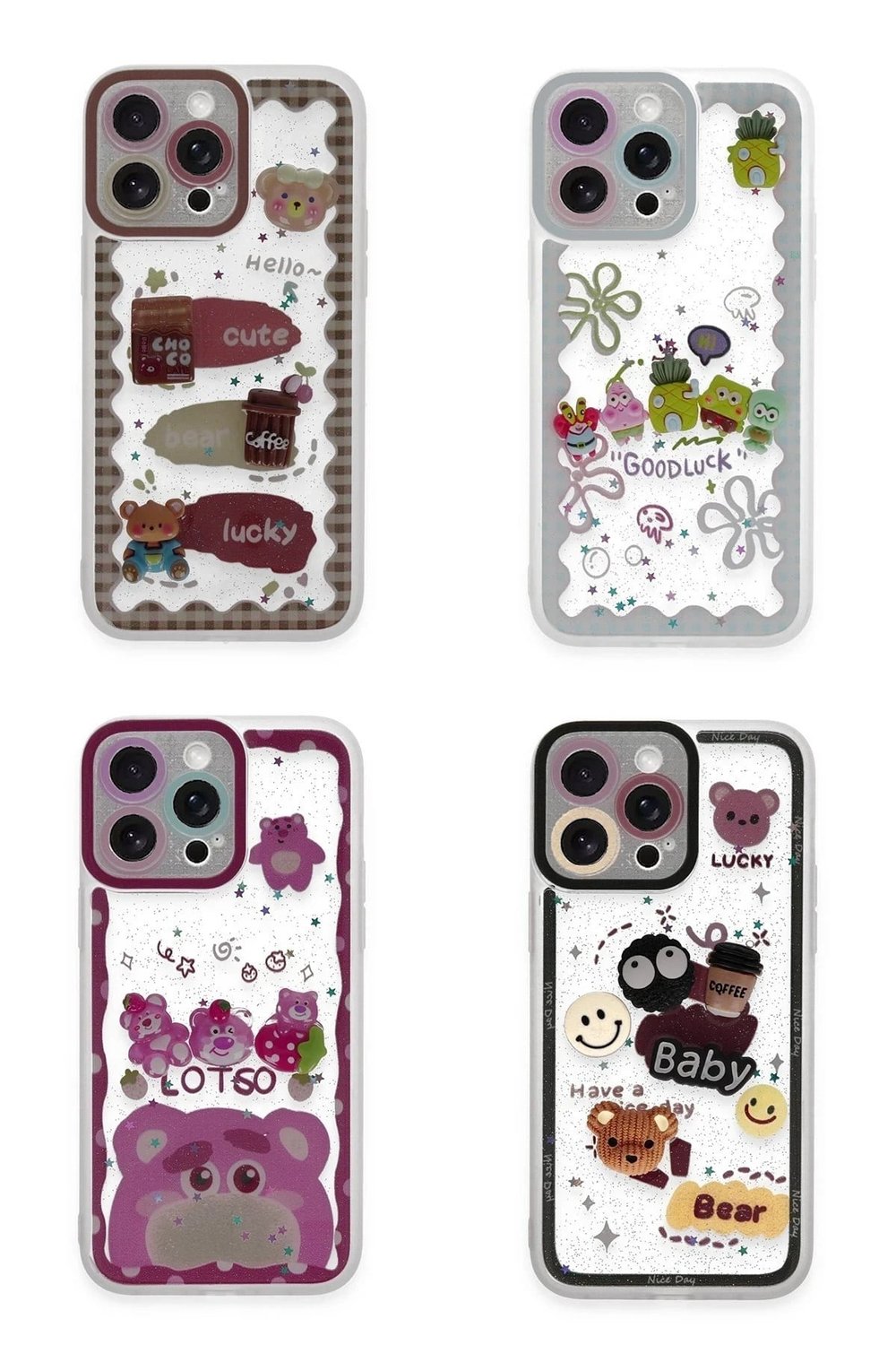 Mey İthalat®  iPhone 14 Pro Max Kılıf Sweet Desenli Silikon Kapak - Şeffaf