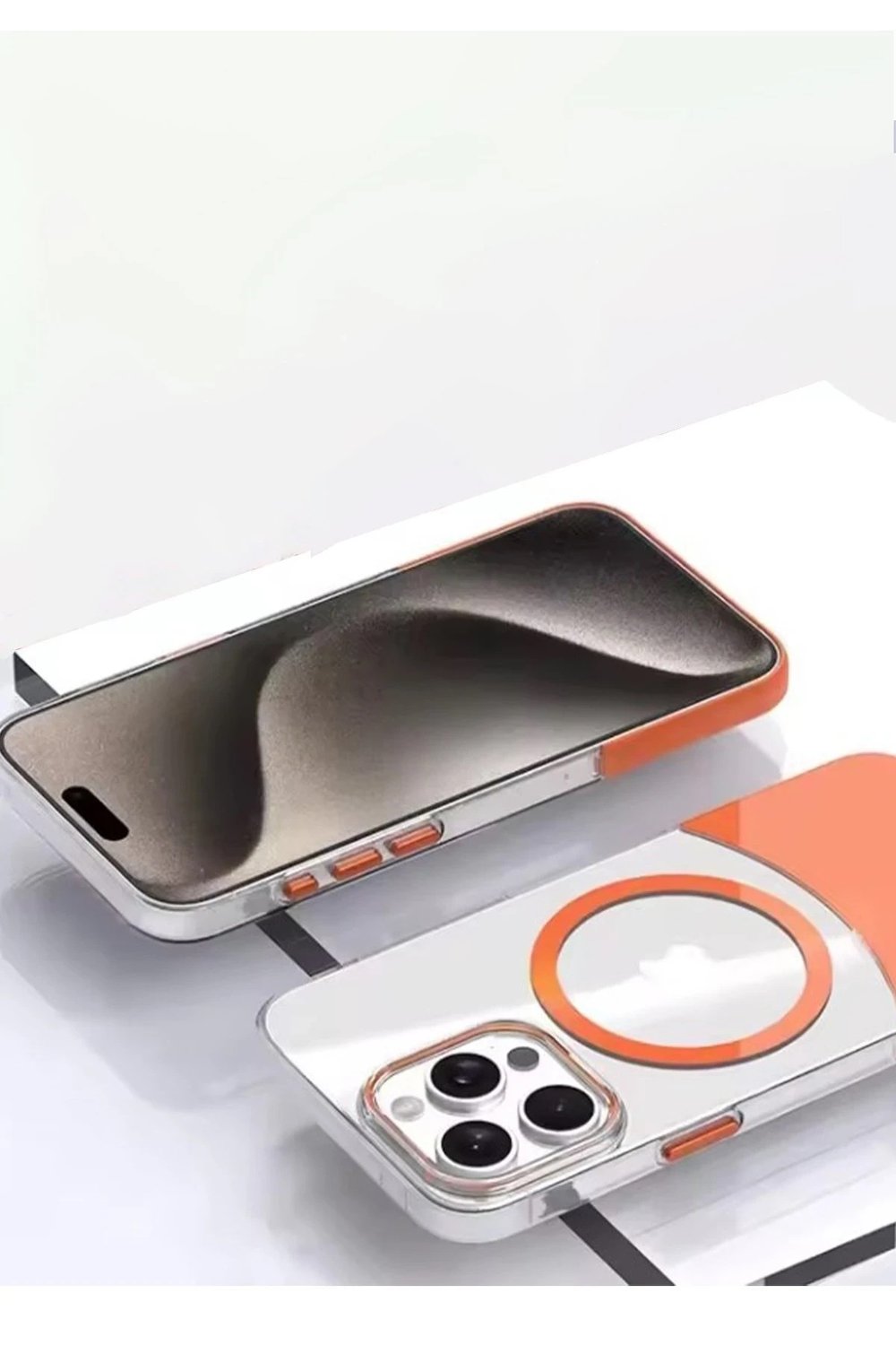 Mey İthalat®  iPhone 14 Pro Max PC Suit Magsafe Kapak - Turuncu