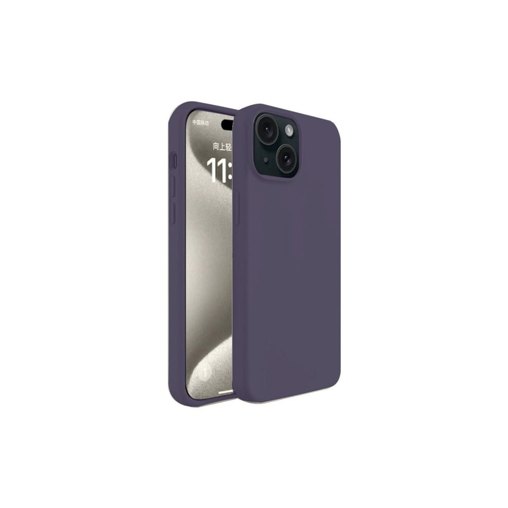 Mey İthalat®  iPhone 15 Kılıf First Silikon - Mürdüm