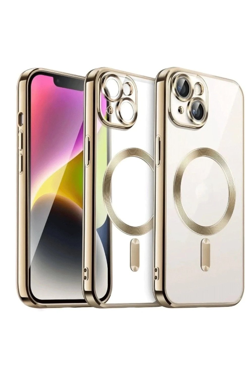 Mey İthalat®  iPhone 15 Kılıf Kross Magneticsafe Kapak - Gold