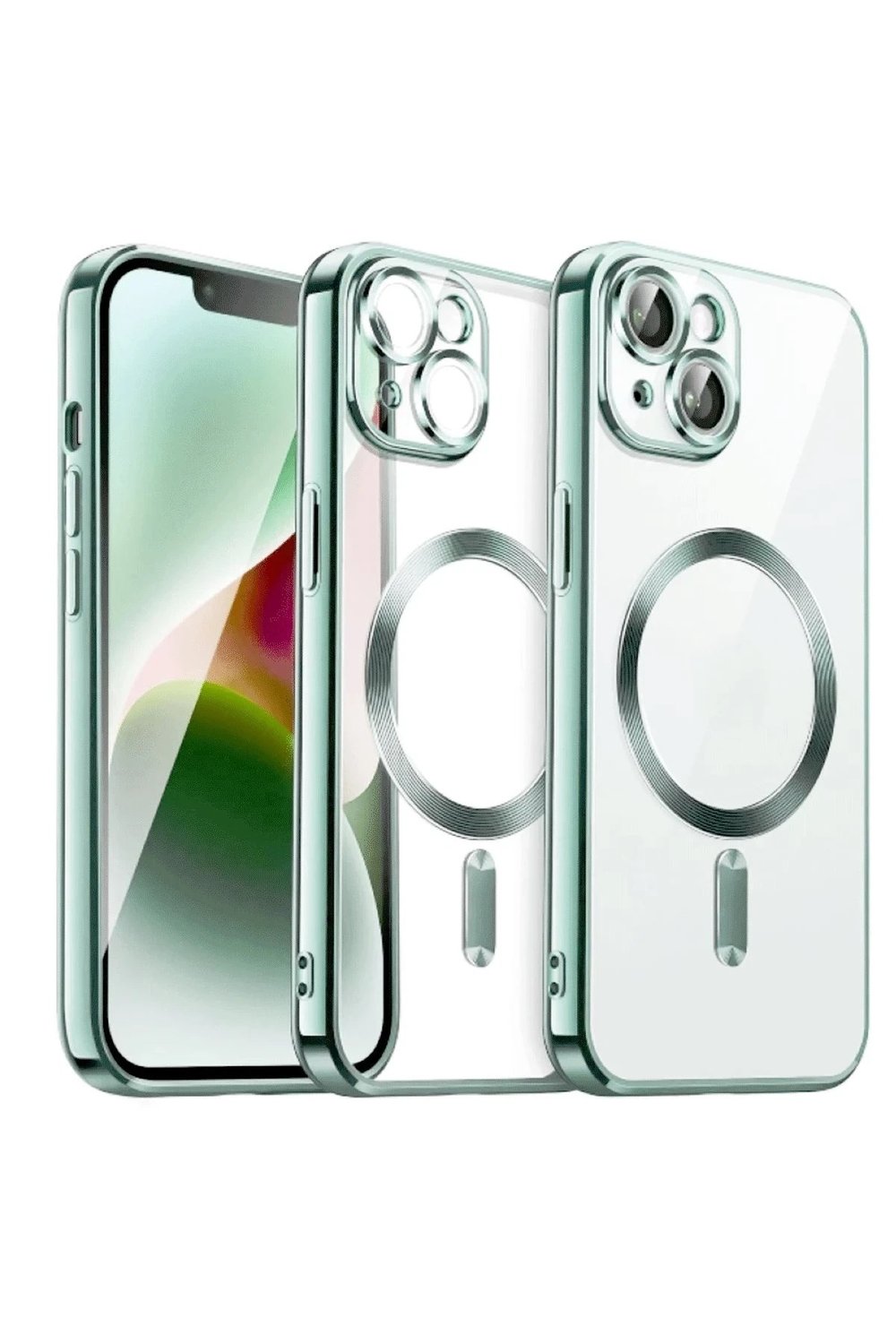 Mey İthalat®  iPhone 15 Kılıf Kross Magneticsafe Kapak - Koyu Yeşil