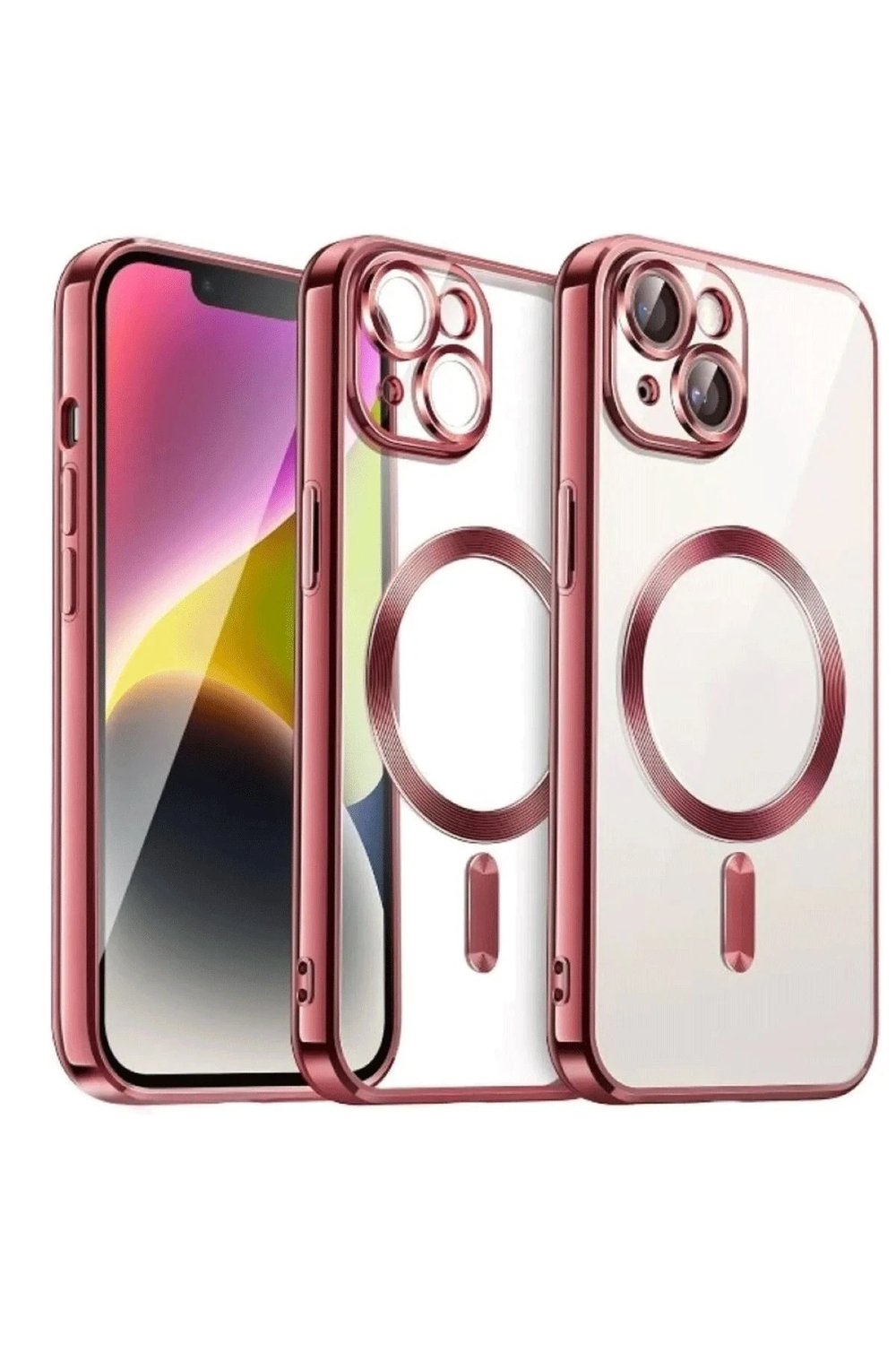 Mey İthalat®  iPhone 15 Kılıf Kross Magneticsafe Kapak - Kırmızı