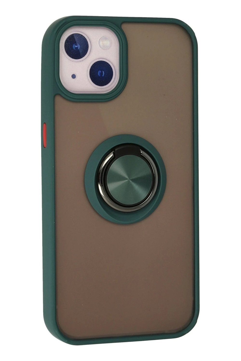 Mey İthalat®  iPhone 15 Kılıf Montreal Yüzüklü Silikon Kapak - Yeşil