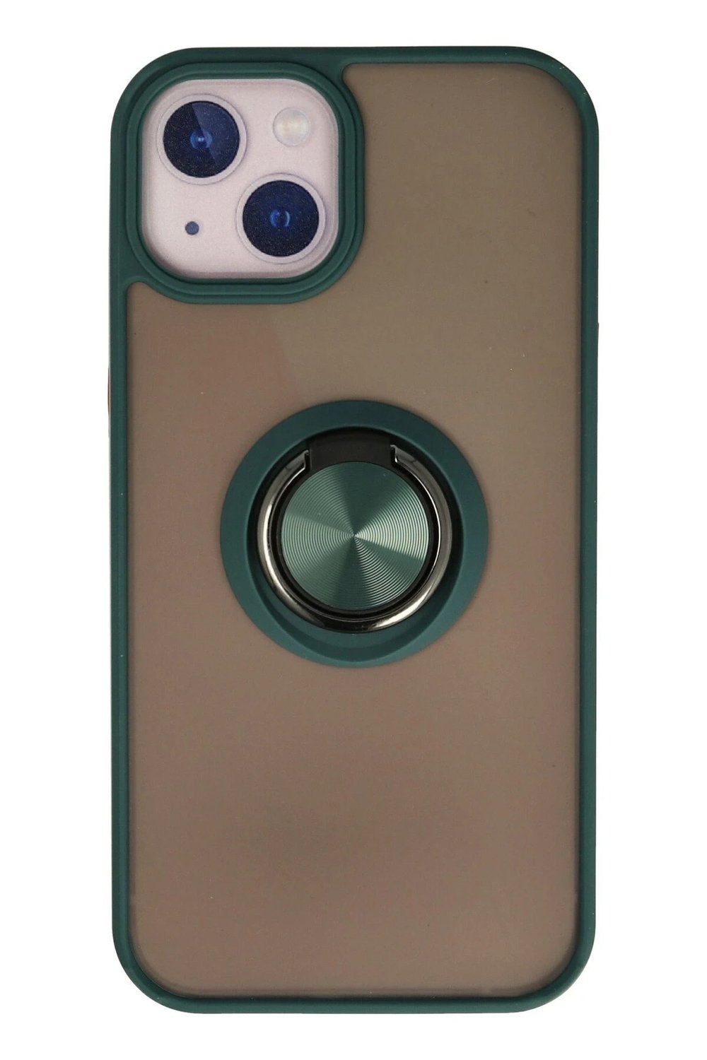 Mey İthalat®  iPhone 15 Kılıf Montreal Yüzüklü Silikon Kapak - Yeşil