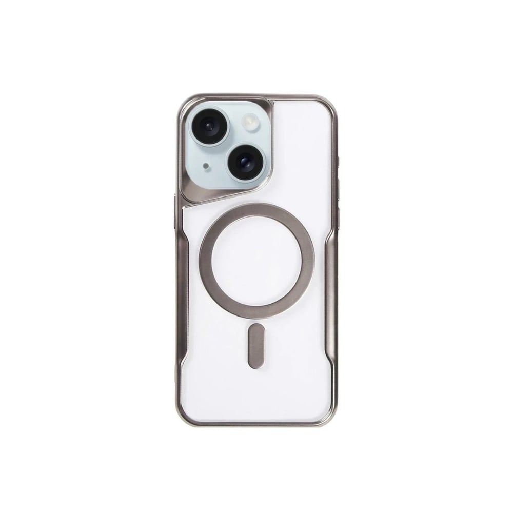 Mey İthalat®  iPhone 15 Plus Kılıf Boyi Magsafe Silikon Kapak - Titan Gri