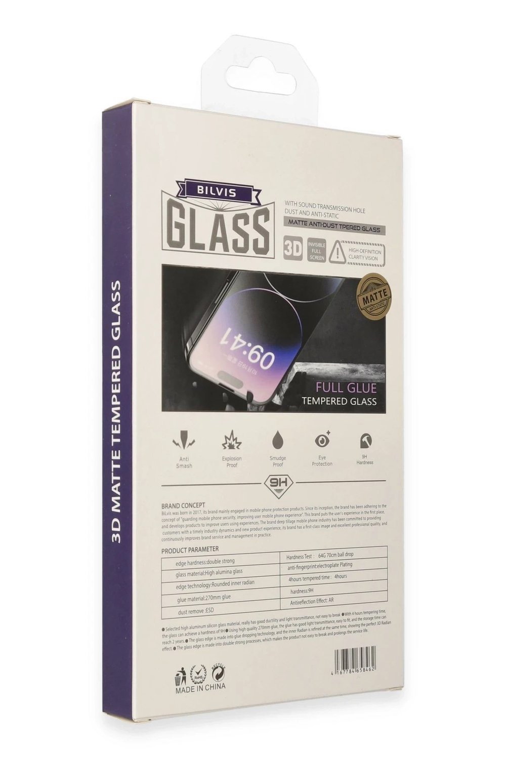 Mey İthalat®  iPhone 15 Pro Bilvis 3D Mat Cam Ekran Koruyucu