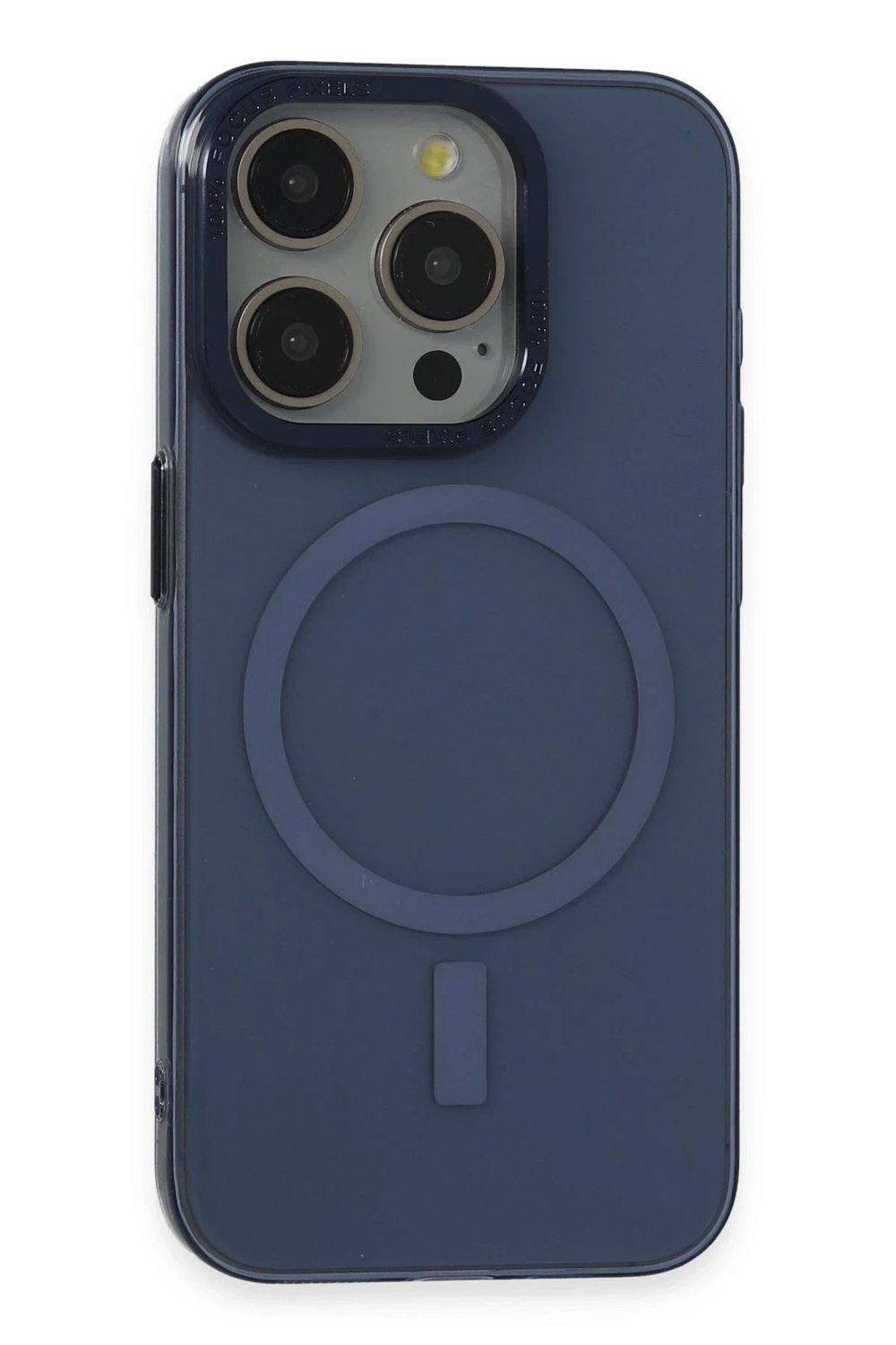 Mey İthalat®  iPhone 15 Pro Kılıf Anka PC Magneticsafe Sert Metal Kapak - Lacivert