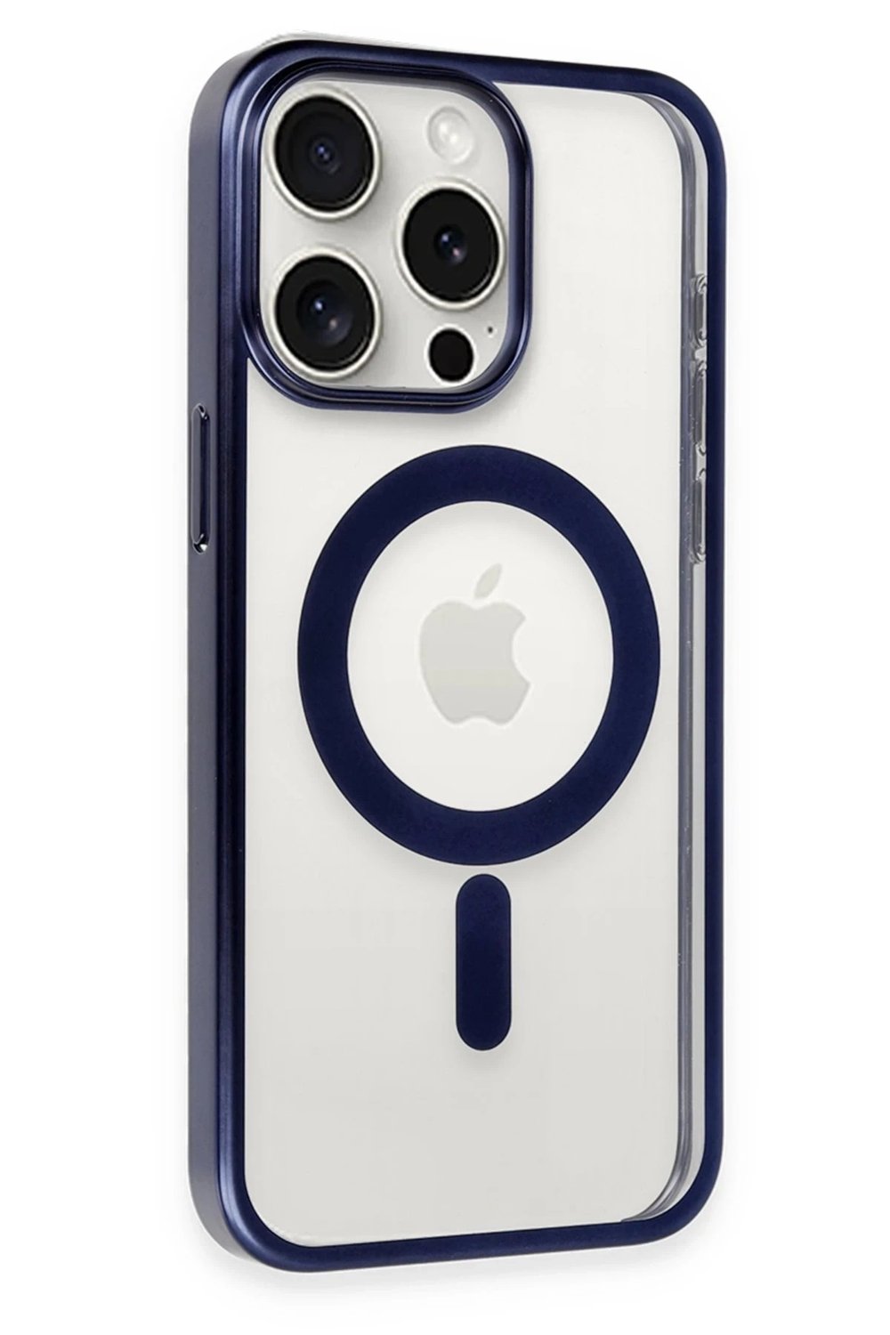 Mey İthalat®  iPhone 15 Pro Kılıf Erozi Magsafe Kapak - Lacivert