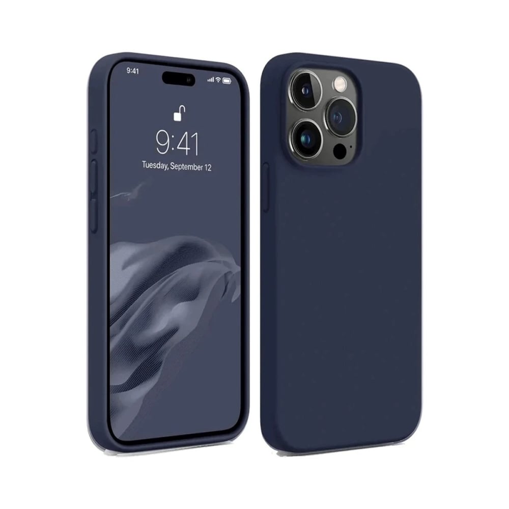 Mey İthalat®  iPhone 15 Pro Kılıf First Silikon - Lacivert