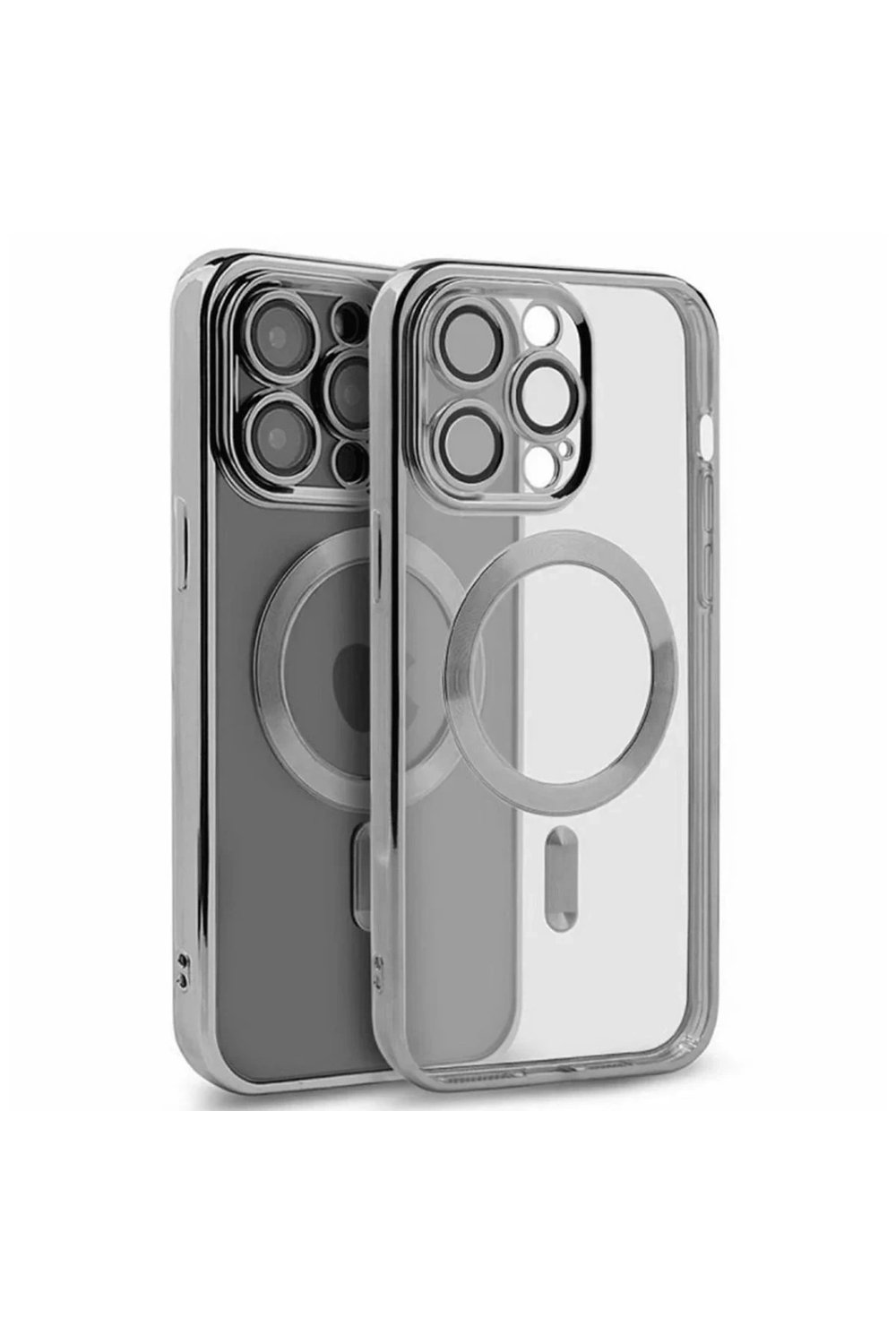 Mey İthalat®  iPhone 15 Pro Kılıf Kross Magneticsafe Kapak - Gümüş