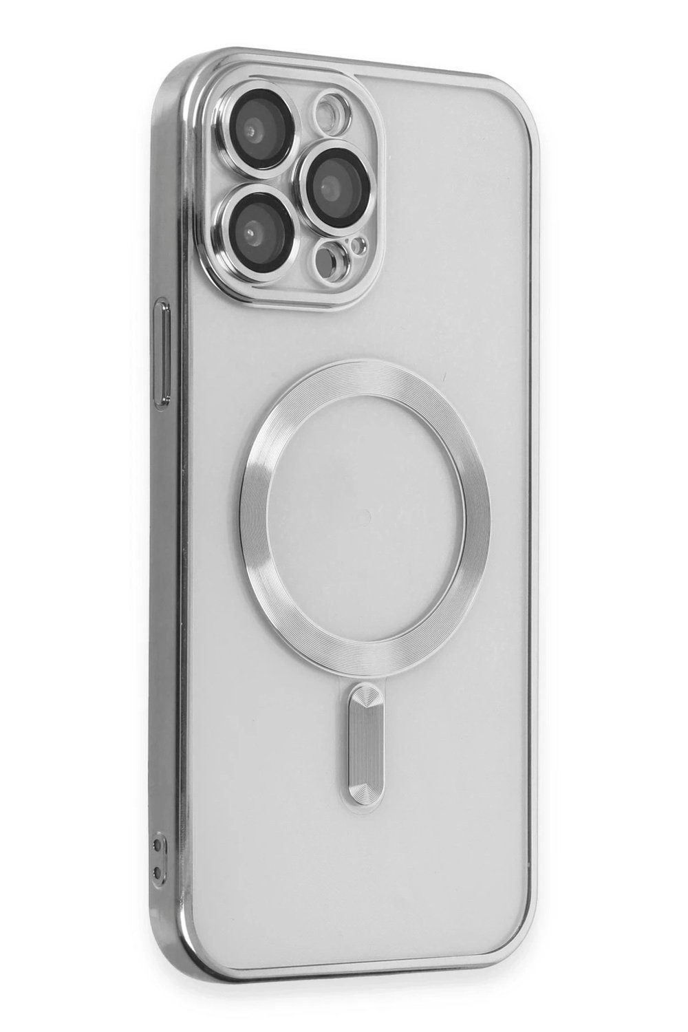 Mey İthalat®  iPhone 15 Pro Kılıf Kross Magneticsafe Kapak - Gümüş