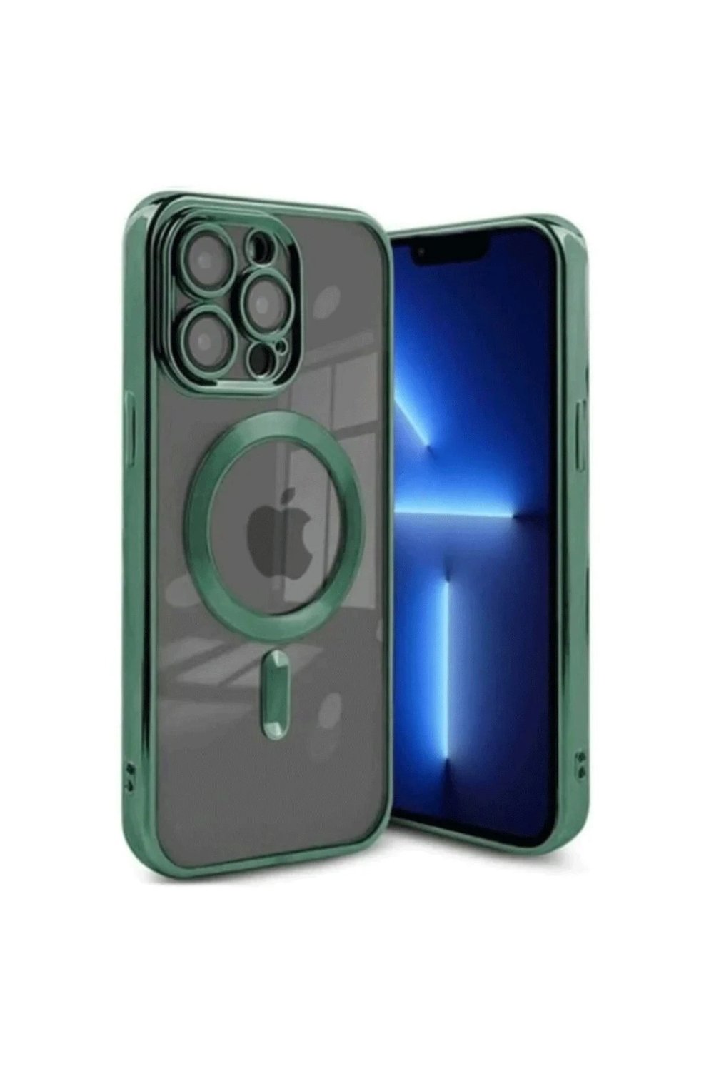 Mey İthalat®  iPhone 15 Pro Kılıf Kross Magneticsafe Kapak - Koyu Yeşil