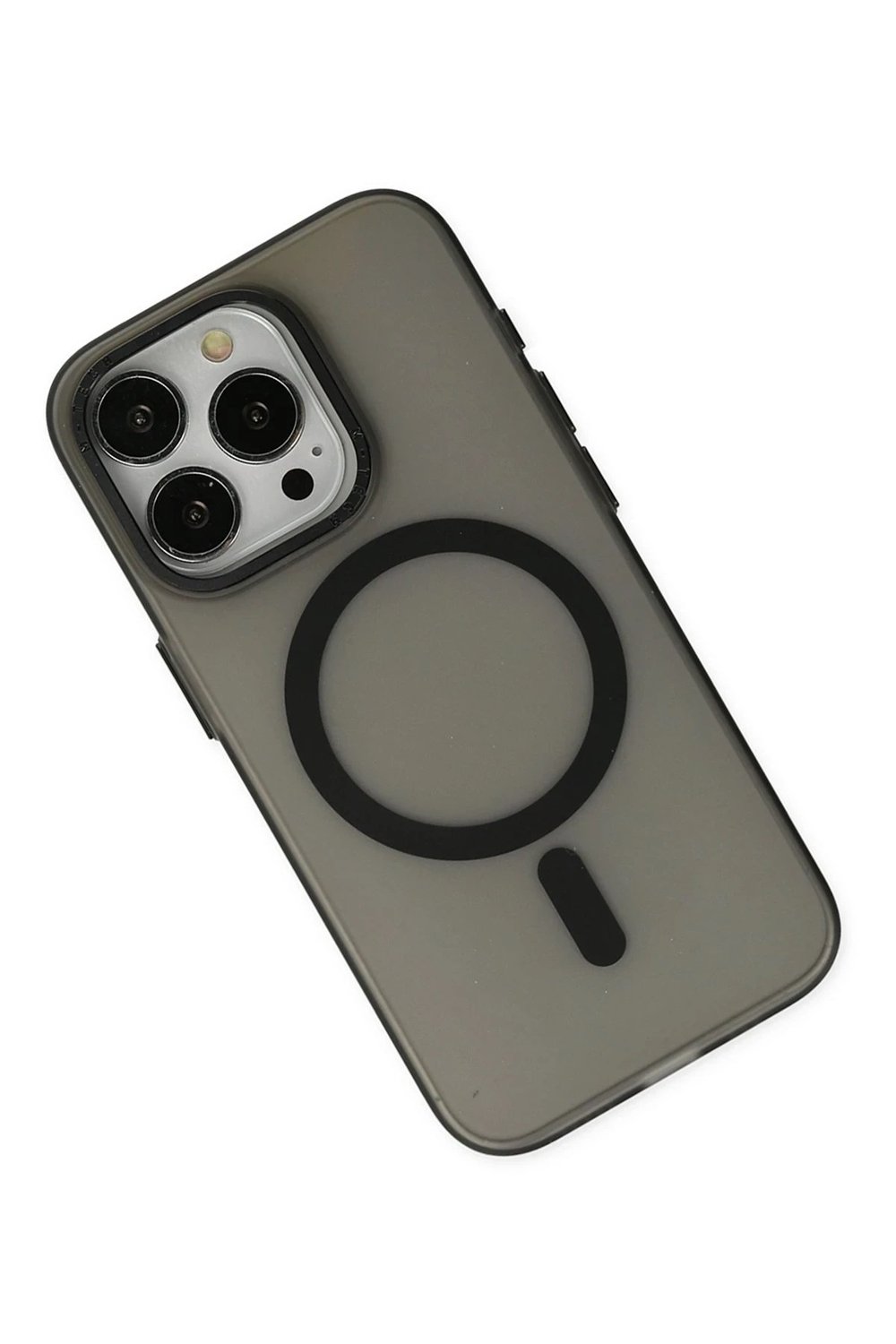 Mey İthalat®  iPhone 15 Pro Kılıf Lodos Magneticsafe Mat Kapak - Siyah