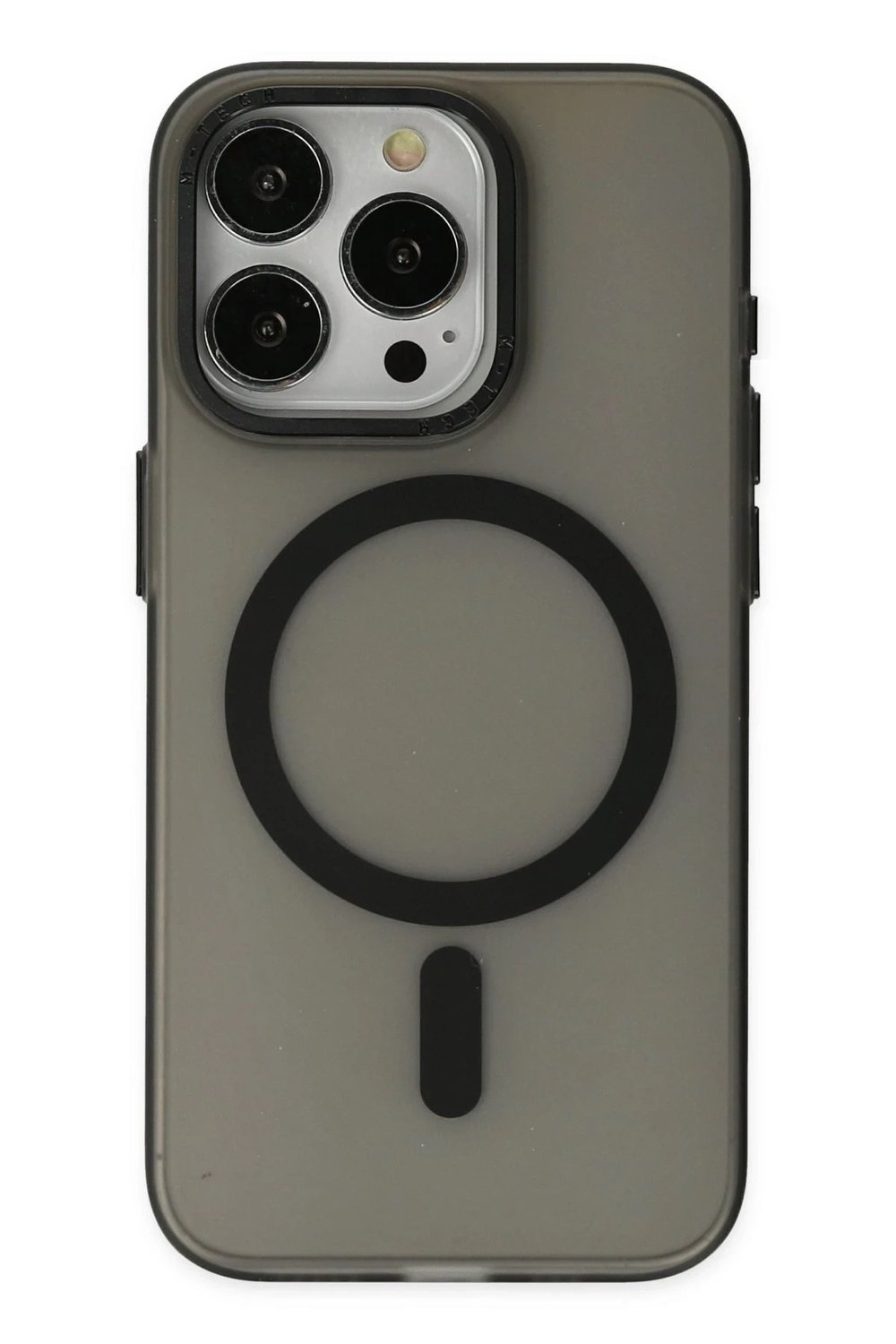 Mey İthalat®  iPhone 15 Pro Kılıf Lodos Magneticsafe Mat Kapak - Siyah