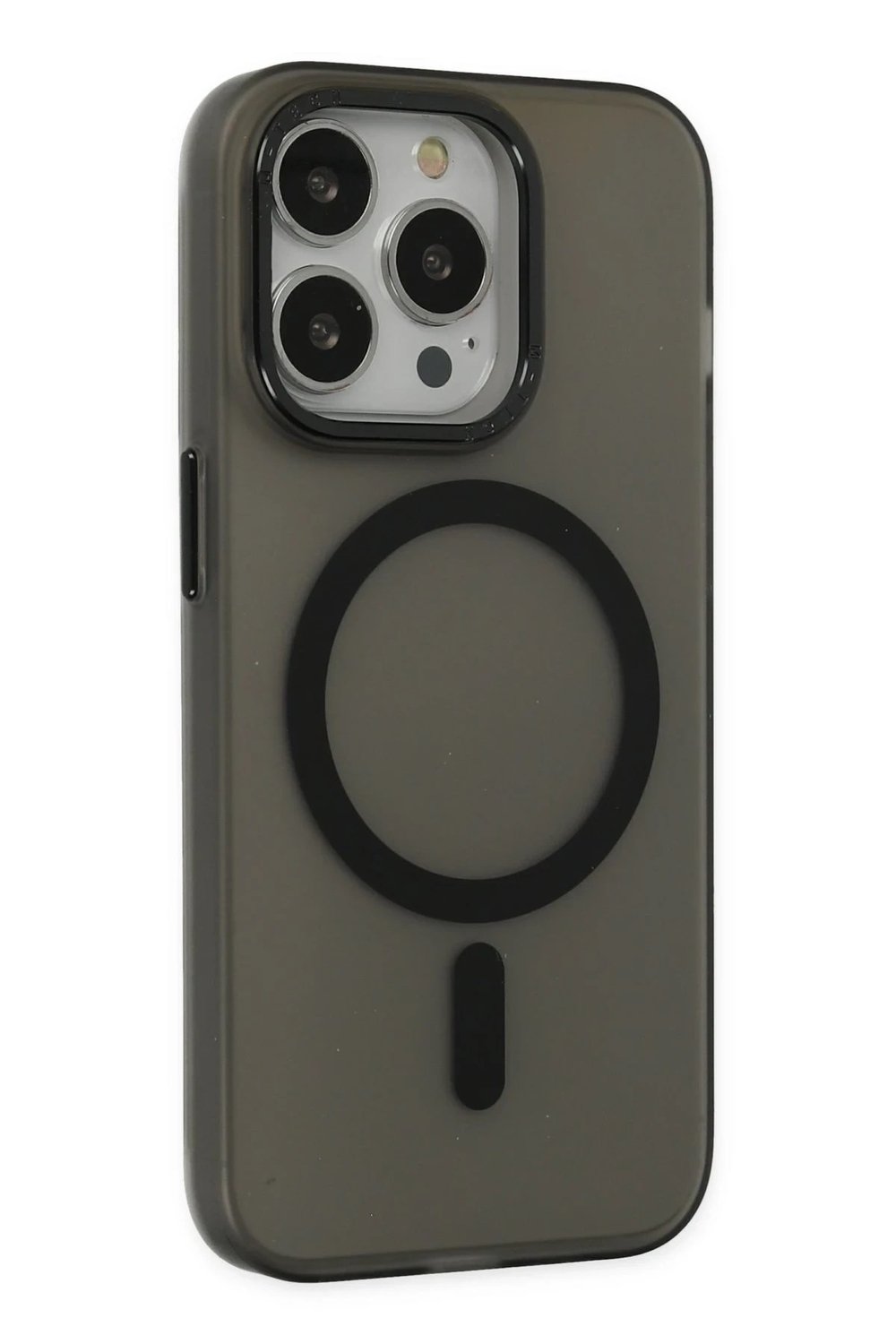 Mey İthalat®  iPhone 15 Pro Kılıf Lodos Magneticsafe Mat Kapak - Siyah
