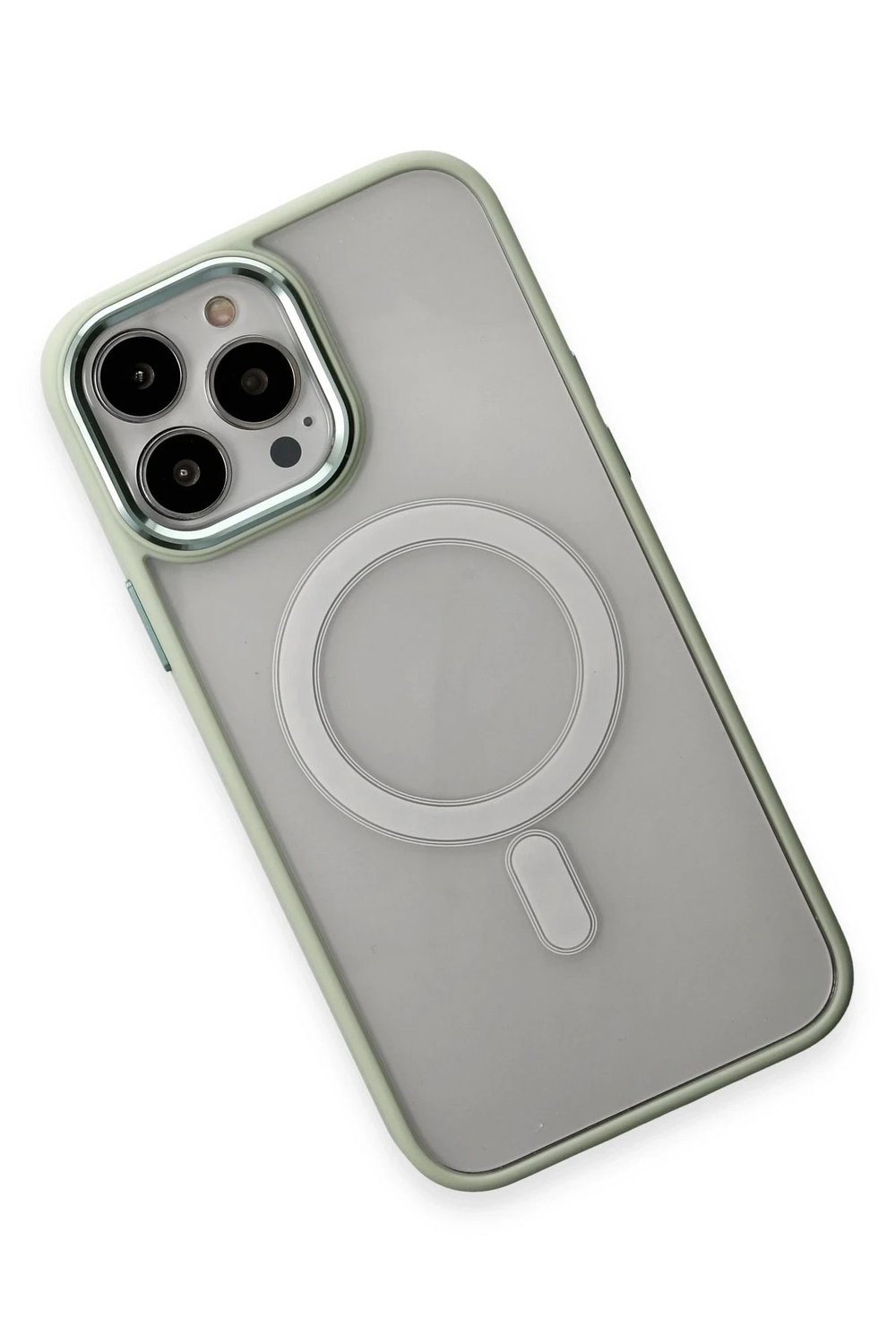 Mey İthalat®  iPhone 15 Pro Kılıf Room Magneticsafe Silikon - Su Yeşili