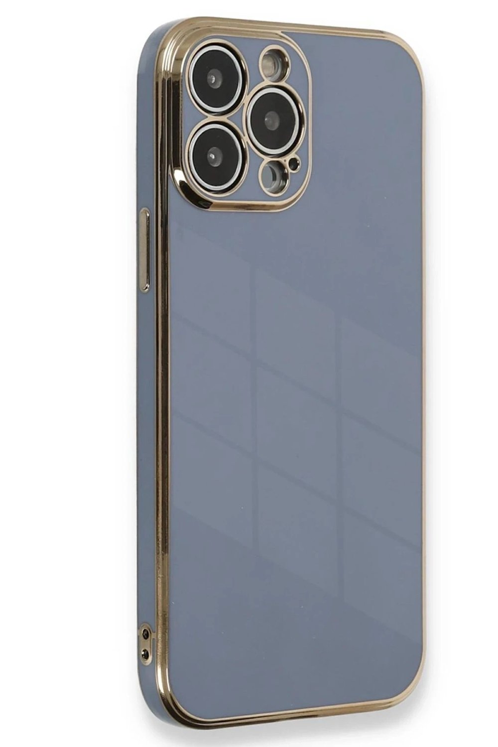 Mey İthalat®  iPhone 15 Pro Kılıf Volet Silikon - Mavi