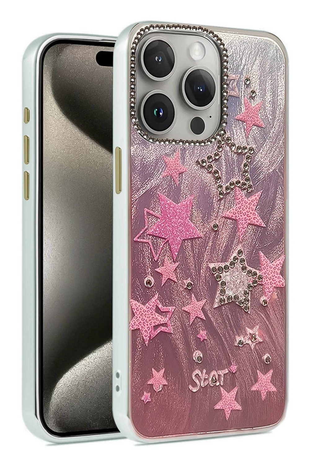 Mey İthalat®  iPhone 15 Pro Max Kılıf Blade Aynalı Desenli Kapak - Desen 7