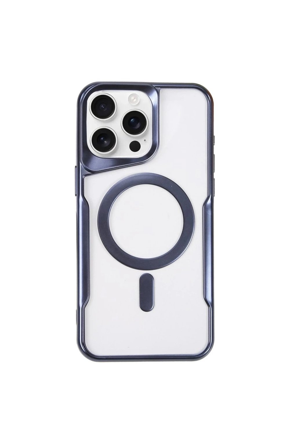 Mey İthalat®  iPhone 15 Pro Max Kılıf Boyi Magsafe Silikon Kapak - Lacivert