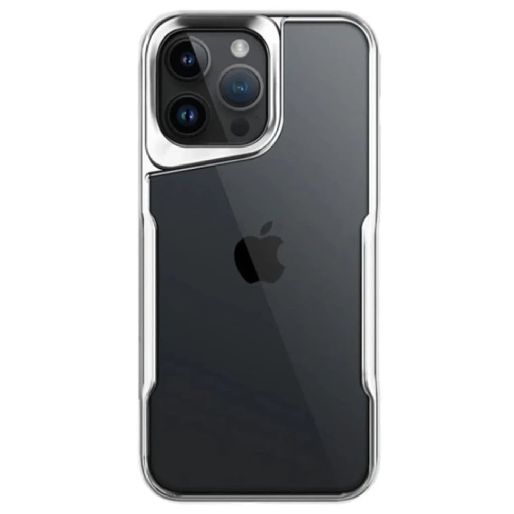 Mey İthalat®  iPhone 15 Pro Max Kılıf Boyi Silikon Kapak - Gümüş