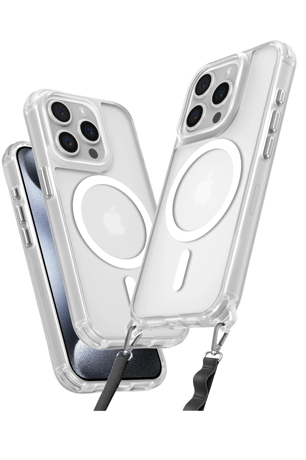 Mey İthalat®  iPhone 15 Pro Max Kılıf Enka Magsafe Silikon Kılıf - Şeffaf
