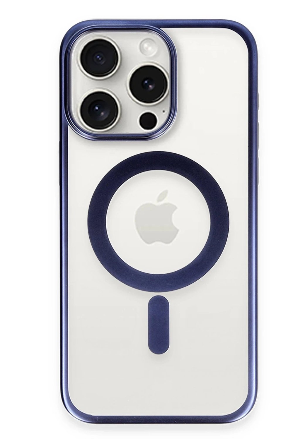 Mey İthalat®  iPhone 15 Pro Max Kılıf Erozi Magsafe Kapak - Lacivert