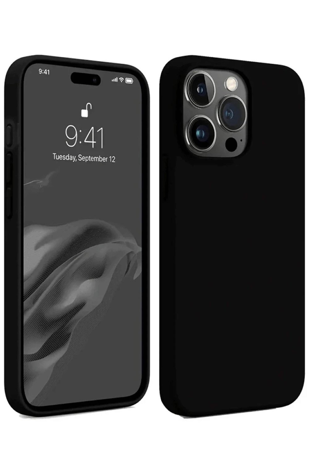 Mey İthalat®  iPhone 15 Pro Max Kılıf First Silikon - Siyah