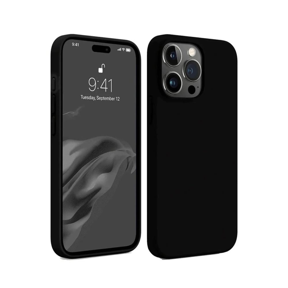 Mey İthalat®  iPhone 15 Pro Max Kılıf First Silikon - Siyah