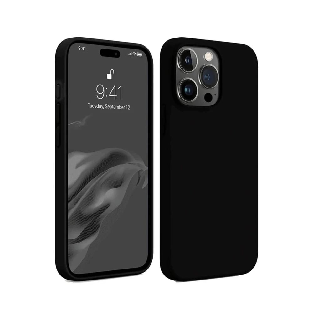 Mey İthalat®  iPhone 15 Pro Max Kılıf First Silikon - Siyah