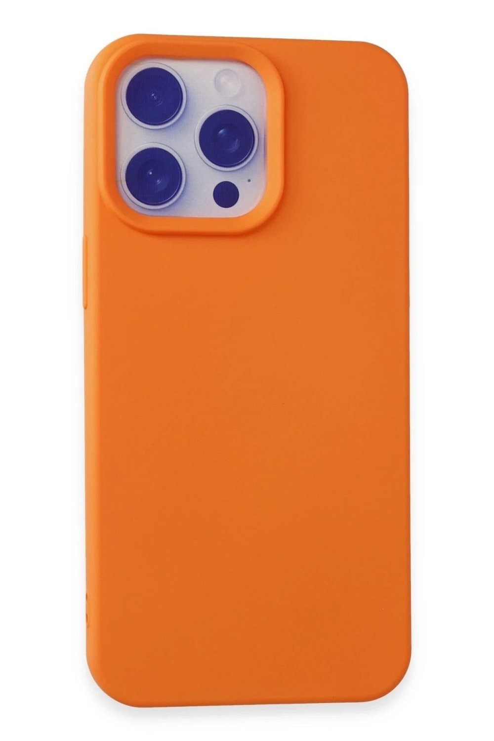 Mey İthalat®  iPhone 15 Pro Max Kılıf Nano içi Kadife Silikon - Turuncu