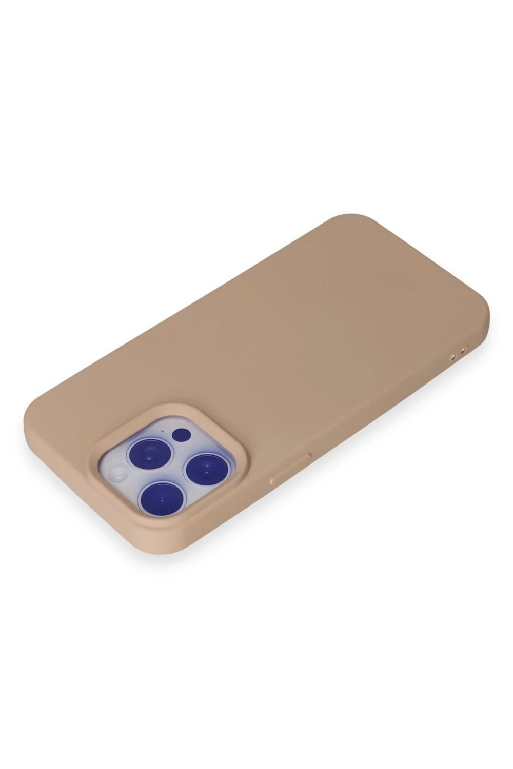 Mey İthalat®  iPhone 15 Pro Max Kılıf Nano içi Kadife Silikon - Pudra
