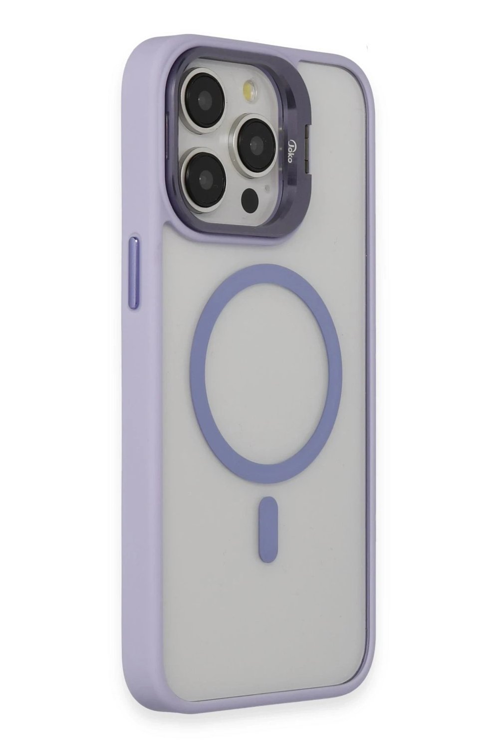 Mey İthalat®  iPhone 15 Pro Max Kılıf Roblox Lens Magsafe Standlı Kapak - Lila