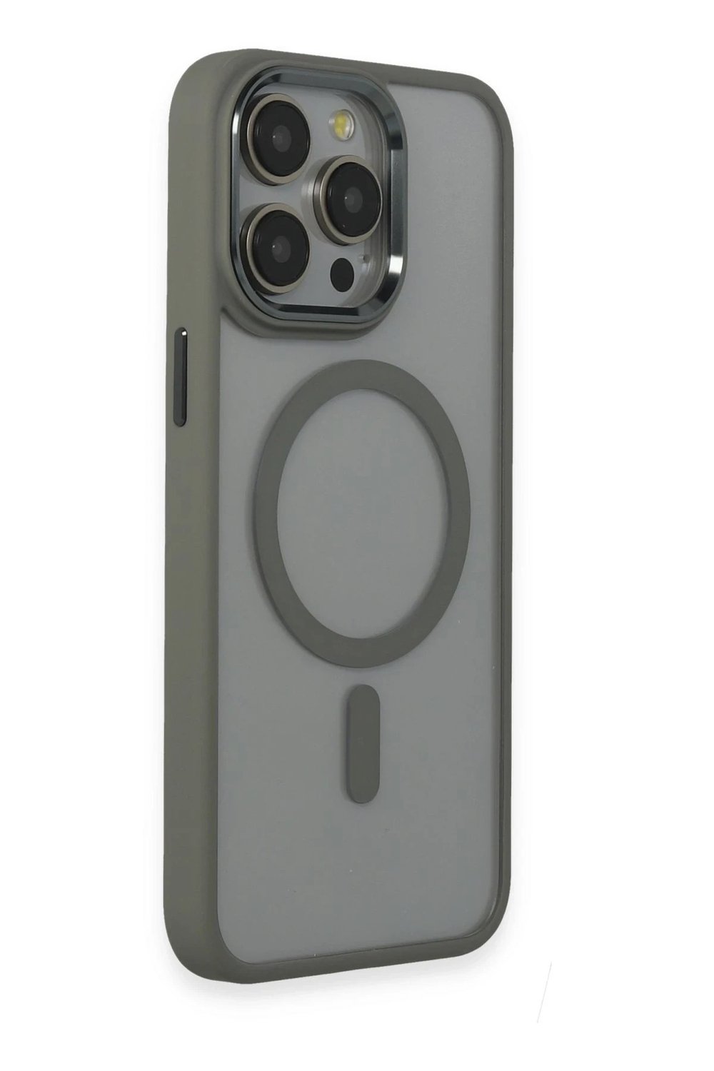 Mey İthalat®  iPhone 15 Pro Max Kılıf Room Magneticsafe Silikon - Gri