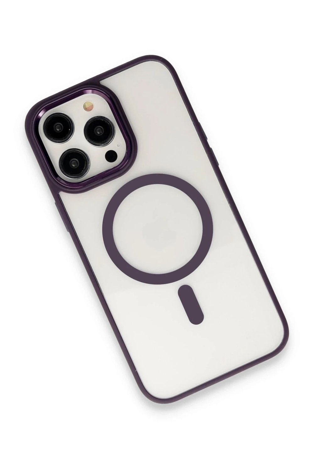 Mey İthalat®  iPhone 15 Pro Max Kılıf Room Magneticsafe Silikon - Derin Mor