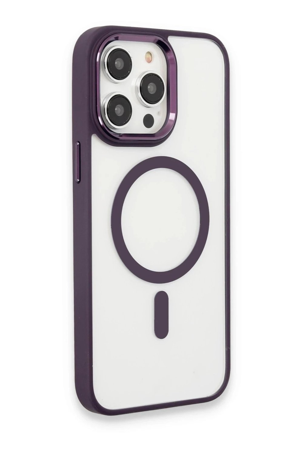 Mey İthalat®  iPhone 15 Pro Max Kılıf Room Magneticsafe Silikon - Derin Mor