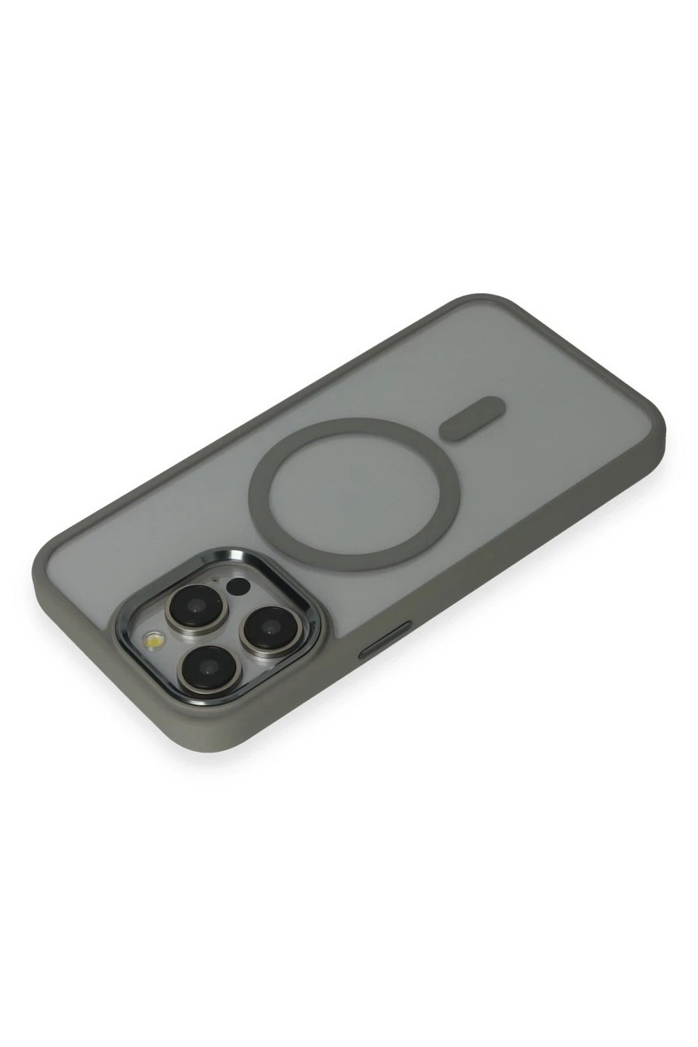 Mey İthalat®  iPhone 15 Pro Max Kılıf Room Magneticsafe Silikon - Gri
